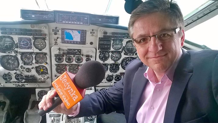 Audycja Polskiego Radia Program Pierwszy w Muzeum Sił Powietrznych w Dęblinie, fot. Roman Czejarek